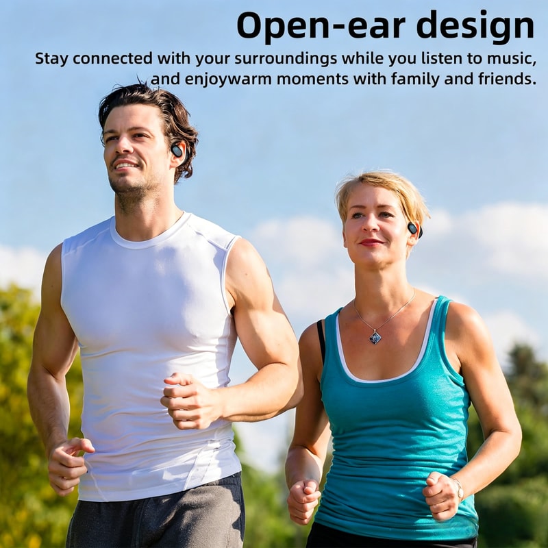 Bone Conduction Bluetooth Headphones Open Ear Wireless Sports Earbuds Waterproof 4