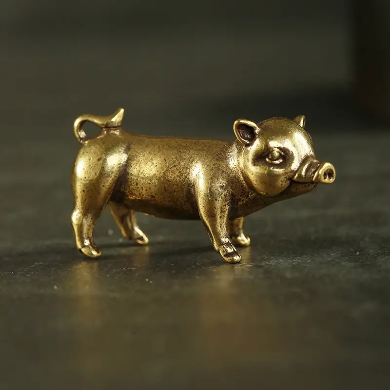 Lucky Brass Pig Figurine Decorative Sculpture For Wealth And Home Decor 2