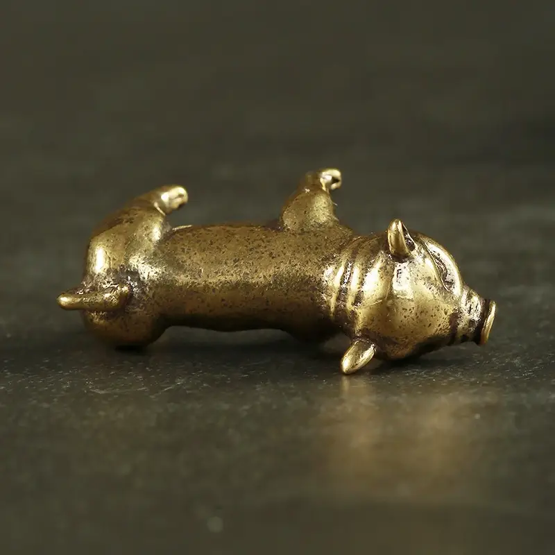 Lucky Brass Pig Figurine Decorative Sculpture For Wealth And Home Decor 3