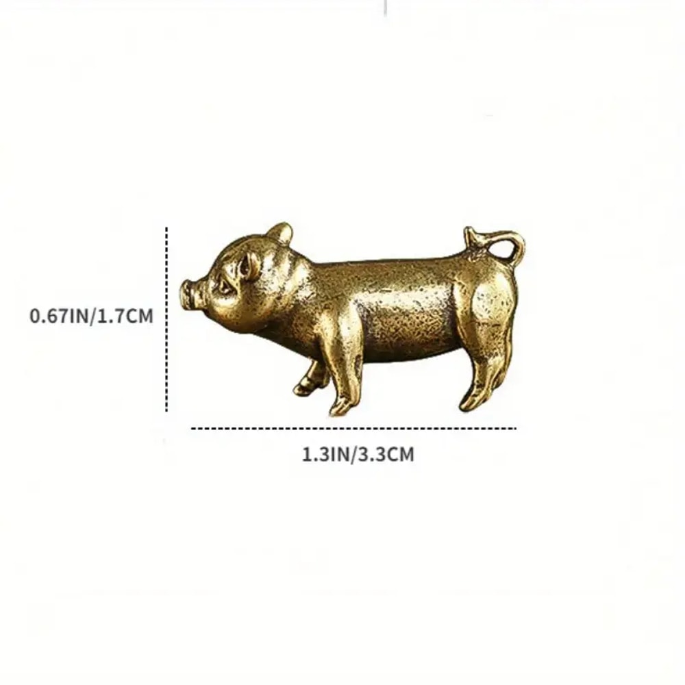 Lucky Brass Pig Figurine Decorative Sculpture For Wealth And Home Decor 4
