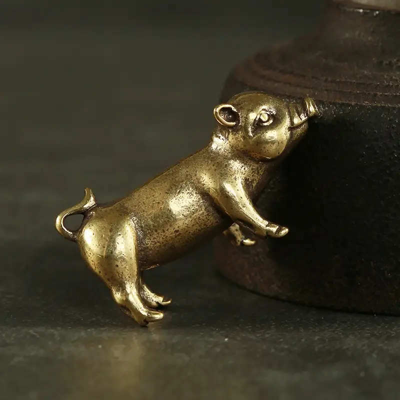 Lucky Brass Pig Figurine Decorative Sculpture For Wealth And Home Decor 5