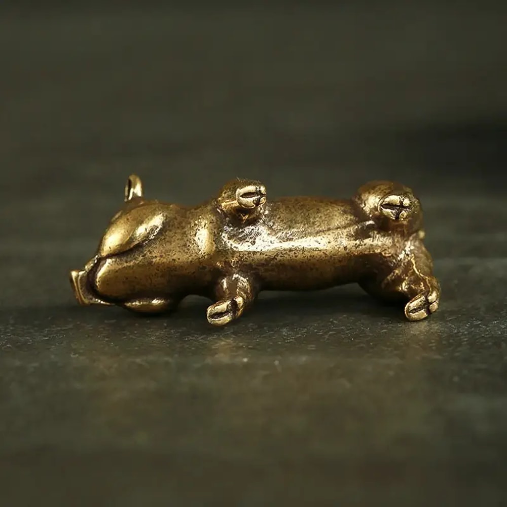 Lucky Brass Pig Figurine Decorative Sculpture For Wealth And Home Decor 6
