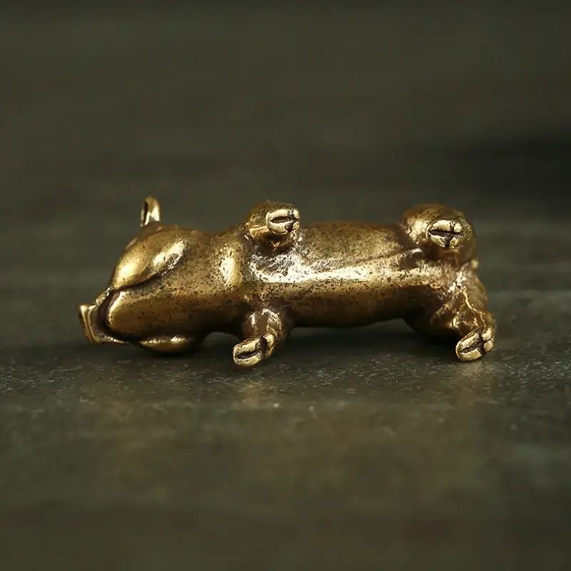 Lucky Brass Pig Figurine Decorative Sculpture For Wealth And Home Decor 6