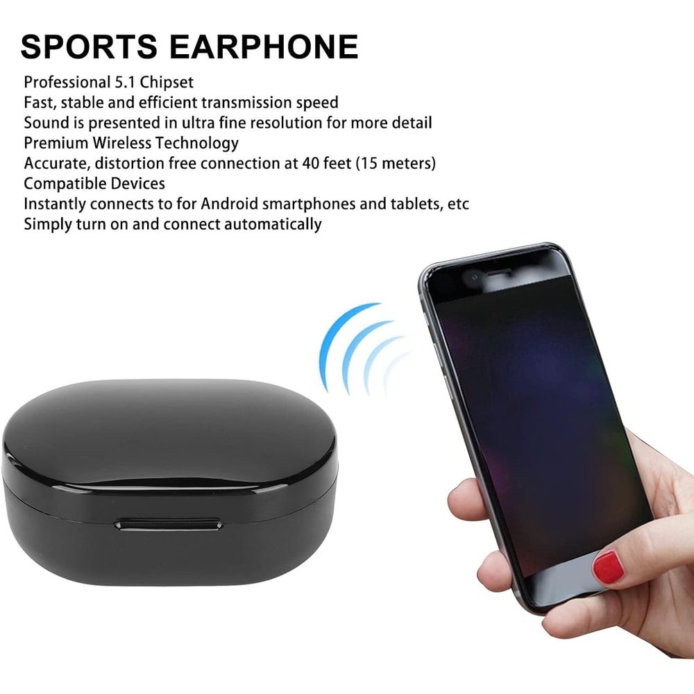 Wireless Bluetooth Earbuds With LED Display Sport Touch Control Headset With Stereo Sound 2