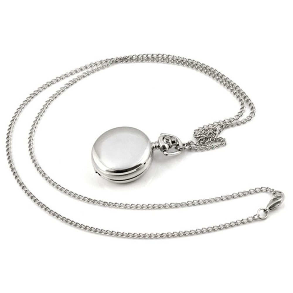 Vintage Lotus Blue Flower Pocket Watch Necklace For Women And Men Quartz Antique Silver Timepiece 4