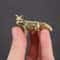 Mini Brass Fox Statue Vintage Desk Decor Animal Figurine Gift