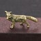 Mini Brass Fox Statue Vintage Desk Decor Animal Figurine Gift
