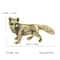 Mini Brass Fox Statue Vintage Desk Decor Animal Figurine Gift