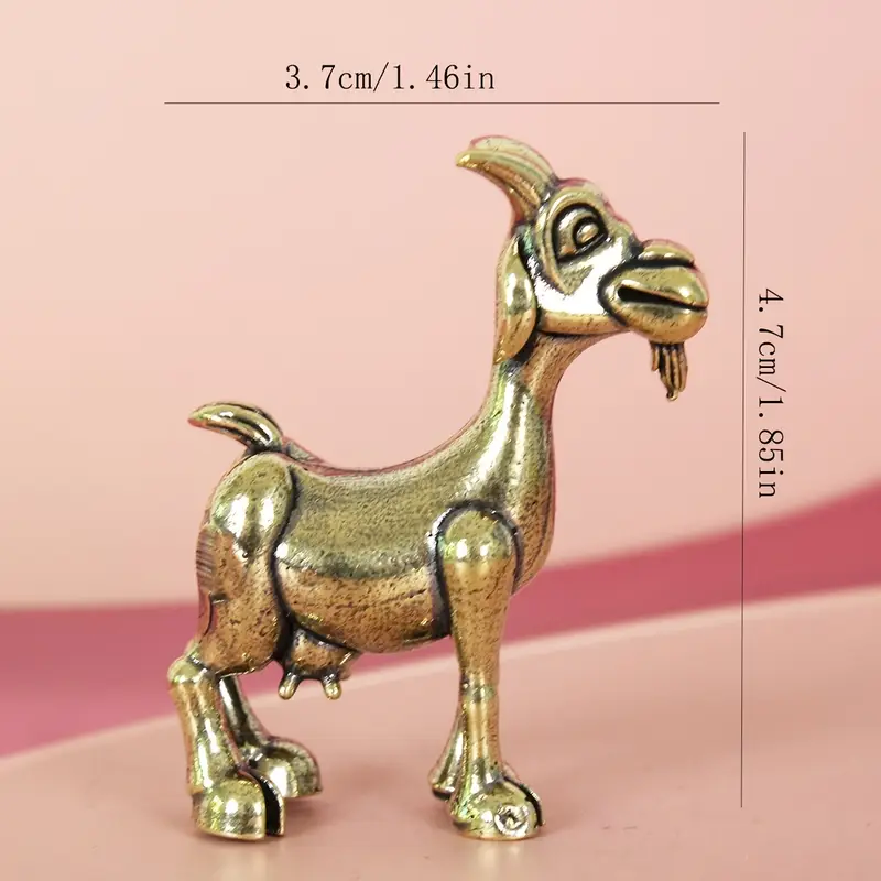 Vintage Brass Goat Statue Retro Animal Sculpture For Unique Home Decor 1