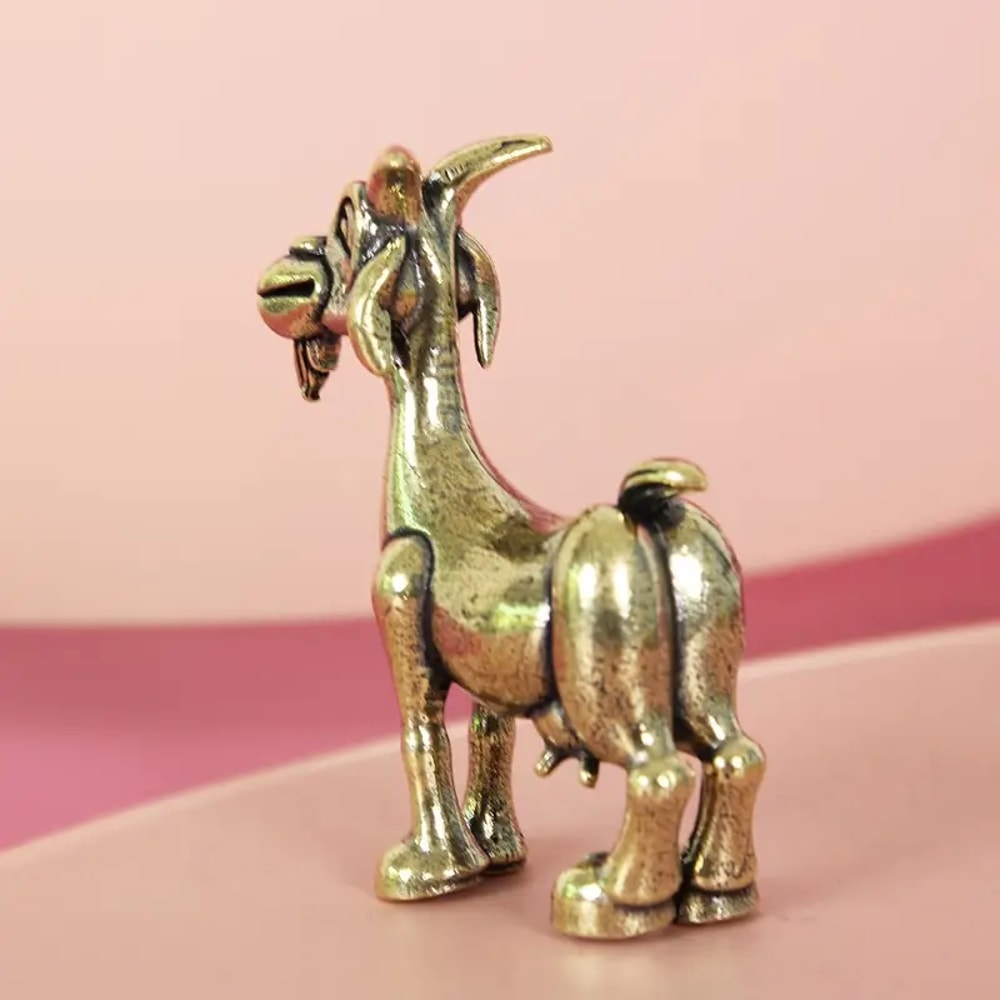 Vintage Brass Goat Statue Retro Animal Sculpture For Unique Home Decor 3