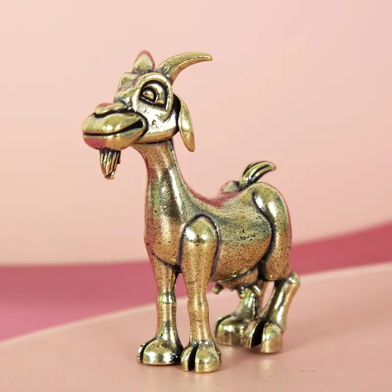 Vintage Brass Goat Statue Retro Animal Sculpture For Unique Home Decor 4