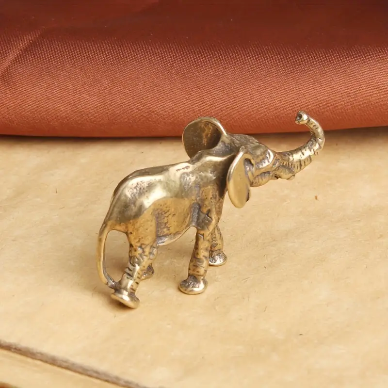 Antique Brass Elephant Figurine Decor Vintage Collectible Statue For Home Office 5