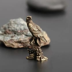 handcrafted bronze eagle sculpture miniature bird statue for elegant home decor