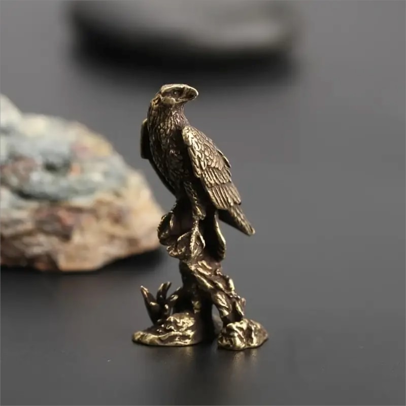 Handcrafted Bronze Eagle Sculpture Miniature Bird Statue For Elegant Home Decor 1
