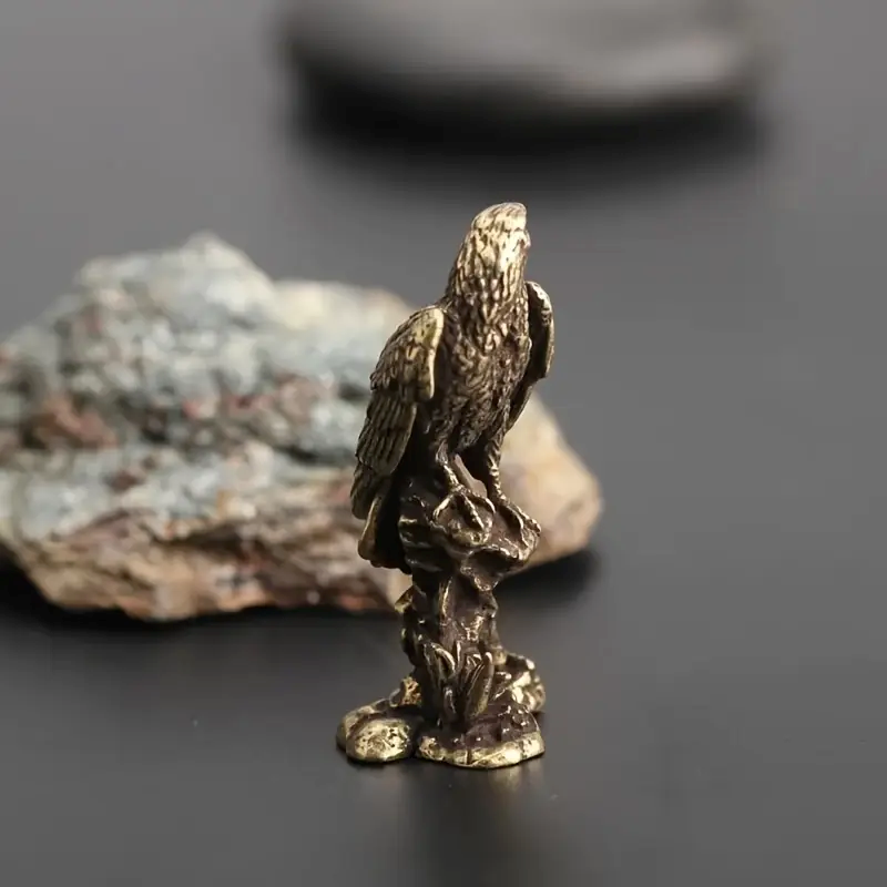 Handcrafted Bronze Eagle Sculpture Miniature Bird Statue For Elegant Home Decor 4