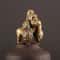 Bronze Gorilla Statue Decor Mini Desk Ornament for Office and Home