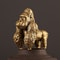 Bronze Gorilla Statue Decor Mini Desk Ornament for Office and Home