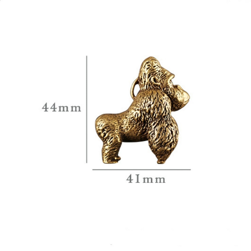 Bronze Gorilla Statue Decor Mini Desk Ornament for Office and Home