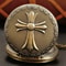 Vintage Cross Pocket Watch Necklace with Quartz Movement and Bronze Christian Pendant