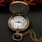 Vintage Cross Pocket Watch Necklace with Quartz Movement and Bronze Christian Pendant
