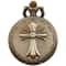 Vintage Cross Pocket Watch Necklace with Quartz Movement and Bronze Christian Pendant