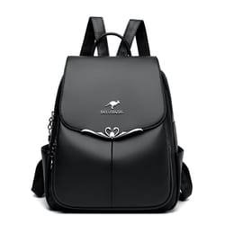 elegant pu leather women backpack stylish travel & school shoulder bag