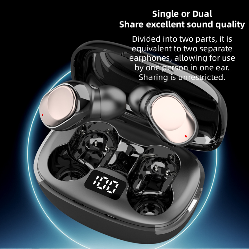 Wireless Bluetooth Earbuds with LED Display Case, HiFi Stereo TWS In-Ear Headphones