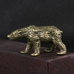 vintage copper polar bear figurine mini desk decor collectible animal ornament