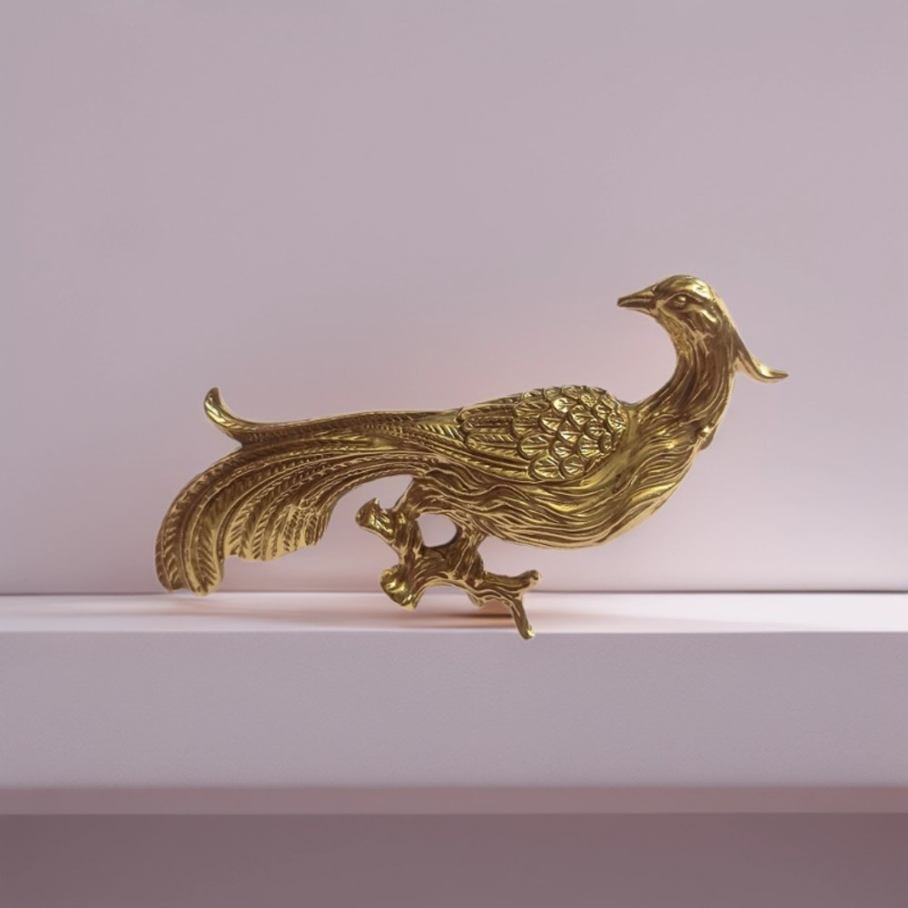 Elegant Brass Phoenix Drawer Handle Decorative Cabinet Knob