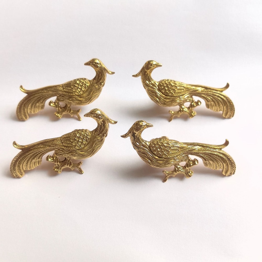 Elegant Brass Phoenix Drawer Handle Decorative Cabinet Knob