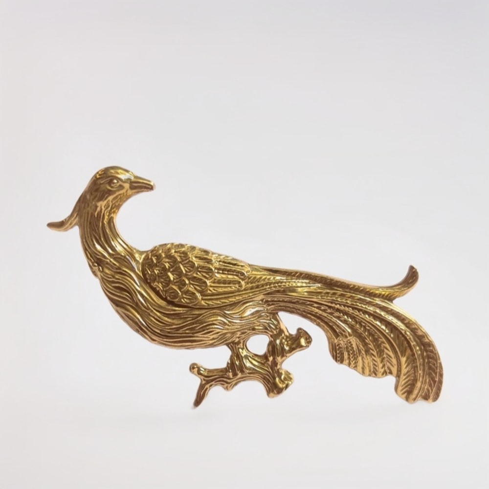 Elegant Brass Phoenix Drawer Handle Decorative Cabinet Knob