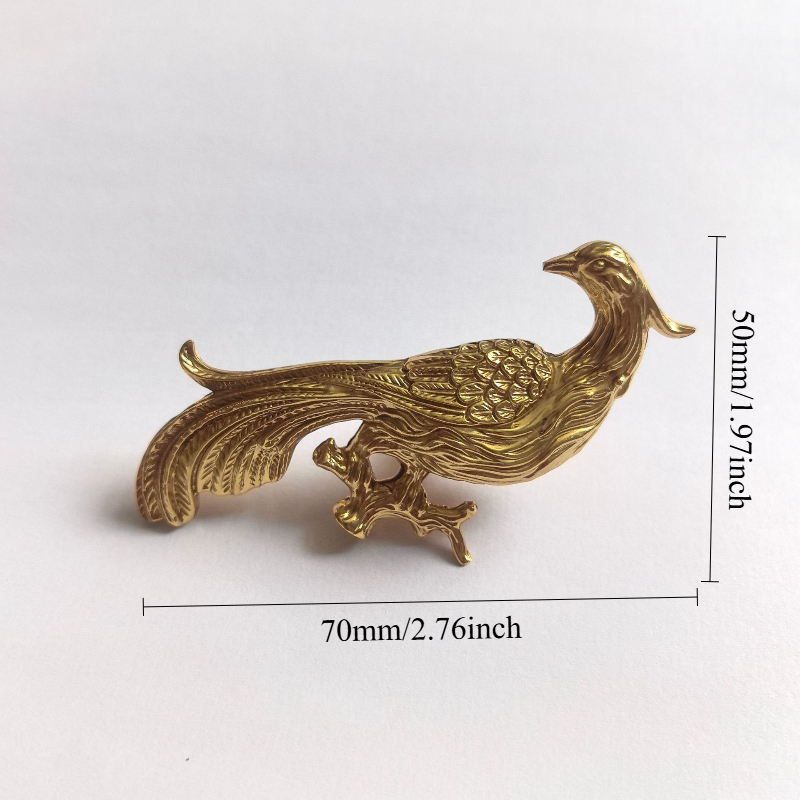 Elegant Brass Phoenix Drawer Handle Decorative Cabinet Knob