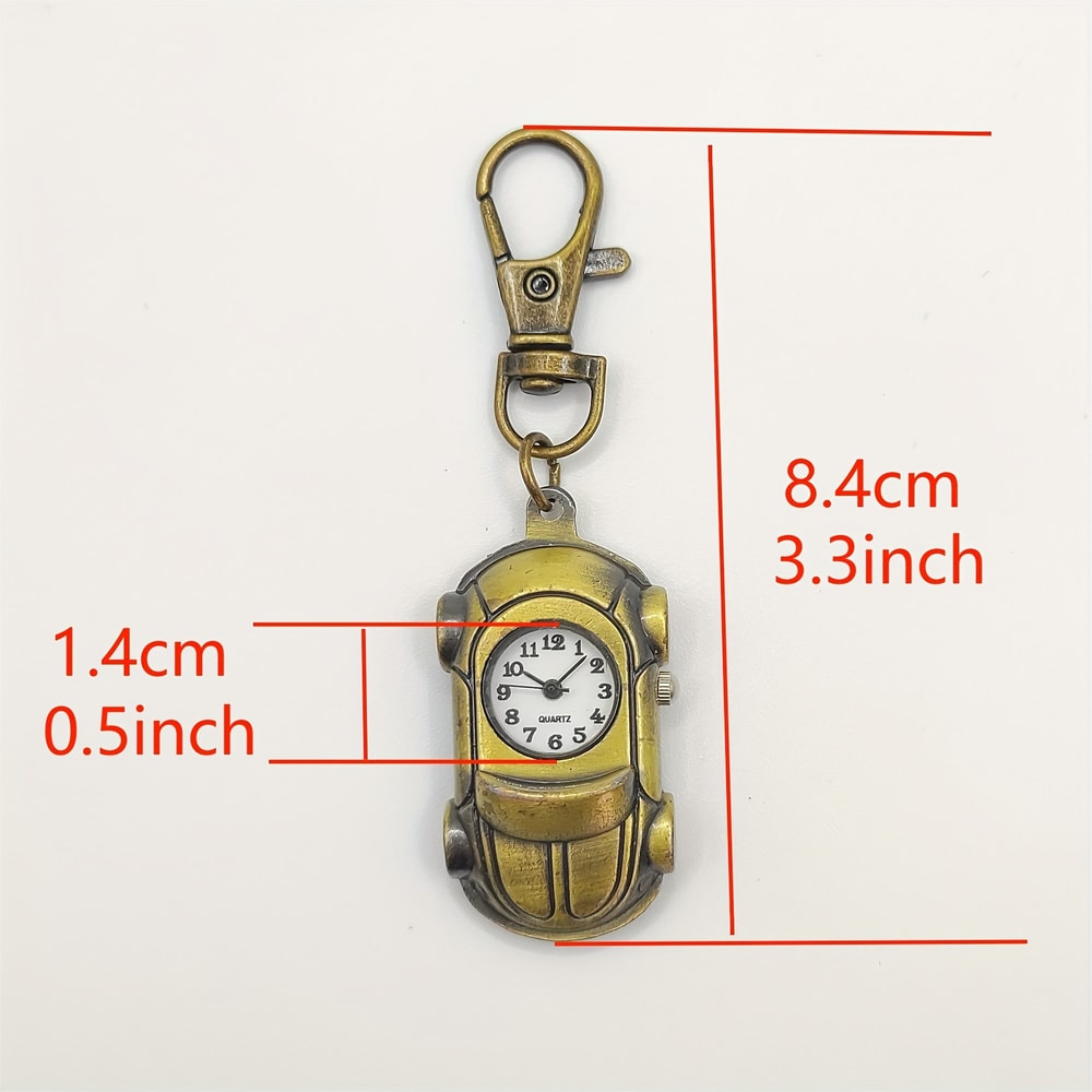 Retro Sports Car Keychain Watch Mini Pocket Quartz Gift For Collectors 4