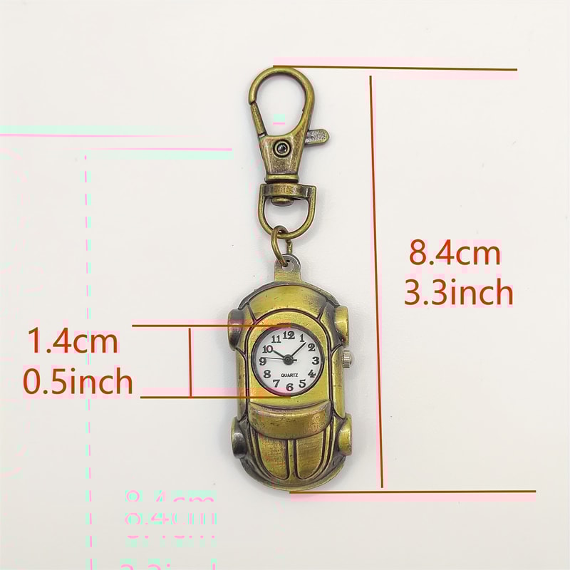 Retro Sports Car Keychain Watch Mini Pocket Quartz Gift For Collectors 4