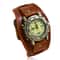 Men Leather Cuff Watch Retro Punk Style Quartz Bracelet Watch 1