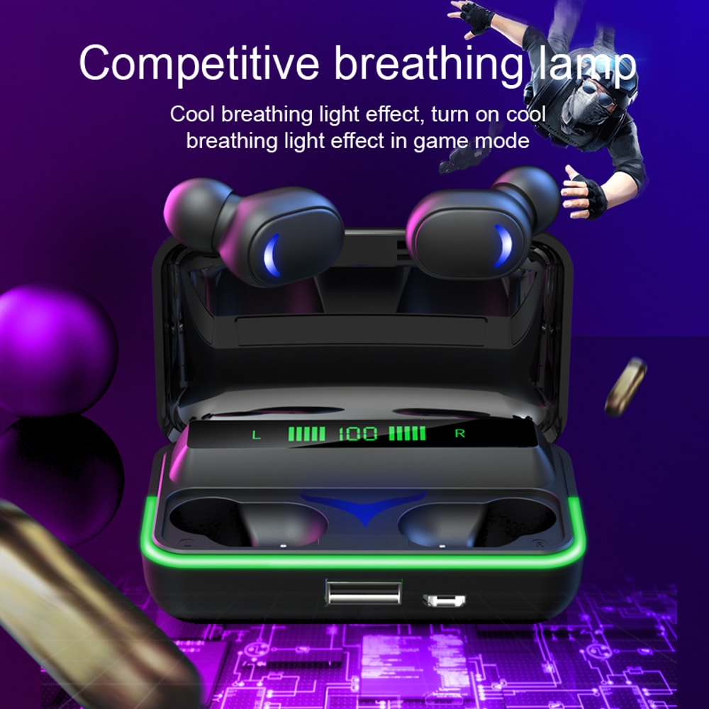 Flip Cover Wireless Bluetooth Earbuds With Charging Case And Touch Control Stereo Sound 6