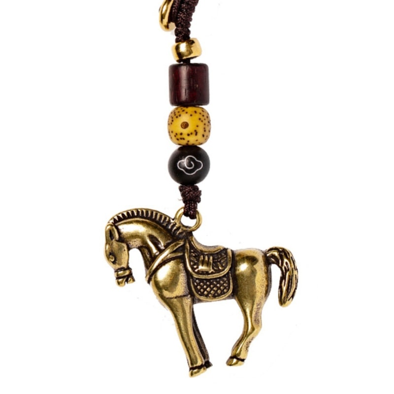 Brass Zodiac Horse Keychain Pendant For Success Charm Decor 3