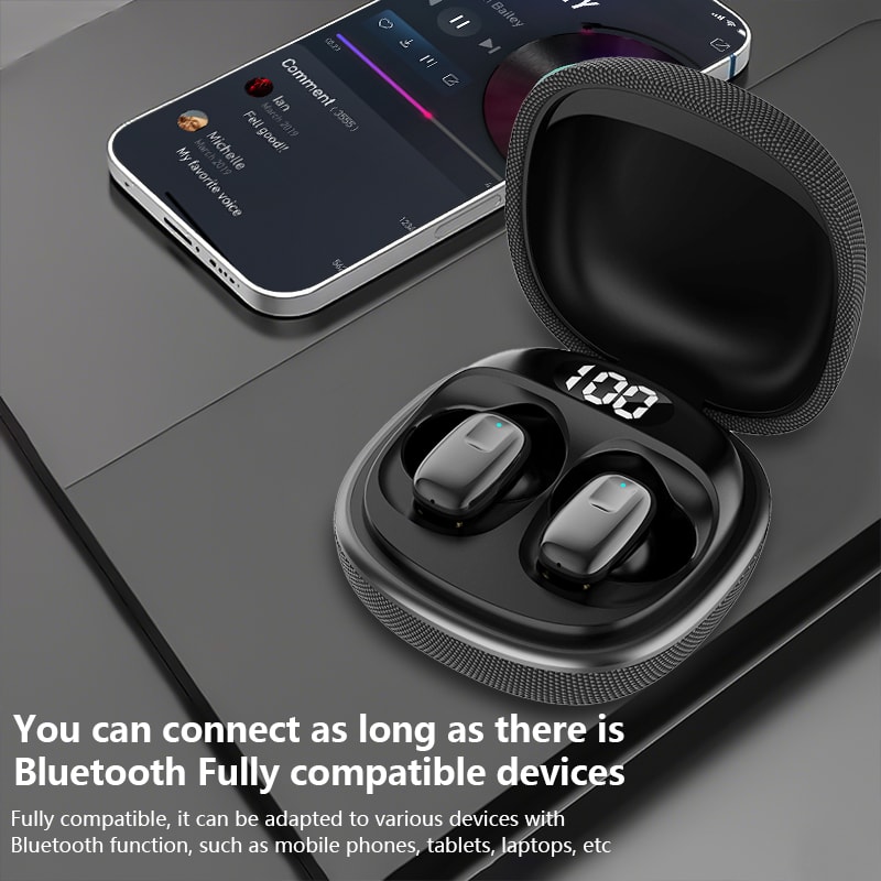 Smart TWS Wireless Earbuds with Microphone for iPhone Android Bluetooth Earphones