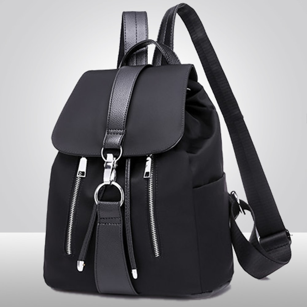 High Capacity Nylon Women Backpack Stylish Travel School Bag
