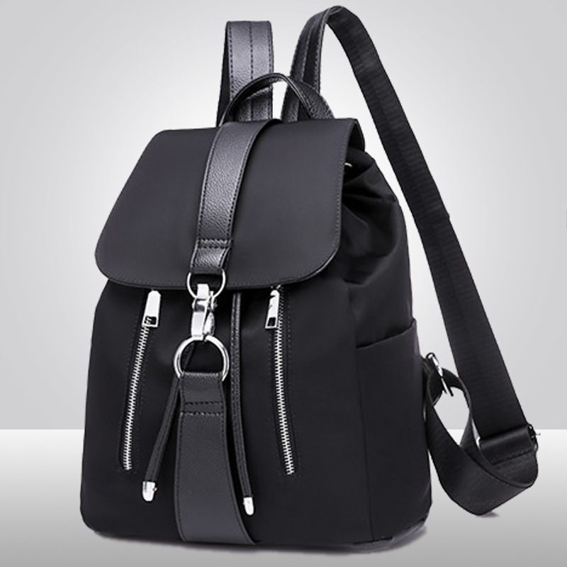 High Capacity Nylon Women Backpack Stylish Travel School Bag
