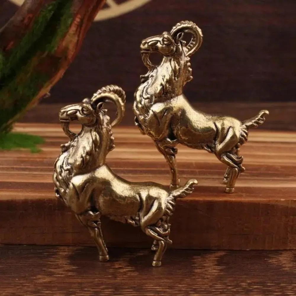 Vintage Brass Tea Pet Gazelle Figurine Miniature Animal Desk Ornament Decor