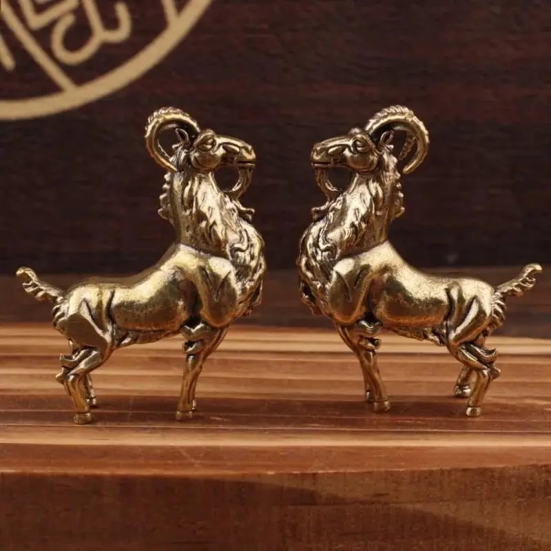 Vintage Brass Tea Pet Gazelle Figurine Miniature Animal Desk Ornament Decor