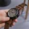 Retro Military Leather Watch For Men Big Dial Quartz Business Wristwatch With Calendar 0