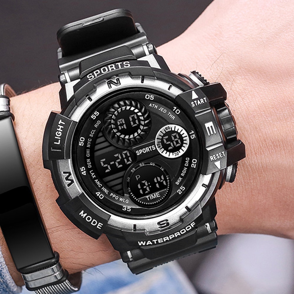 Rugged Military Digital Sports Watch Waterproof LED Chronograph For Men 3