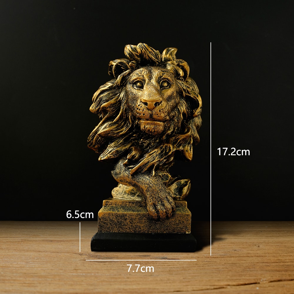 Majestic Lion Statue Resin Decor Powerful Animal Sculpture for Home Office Display