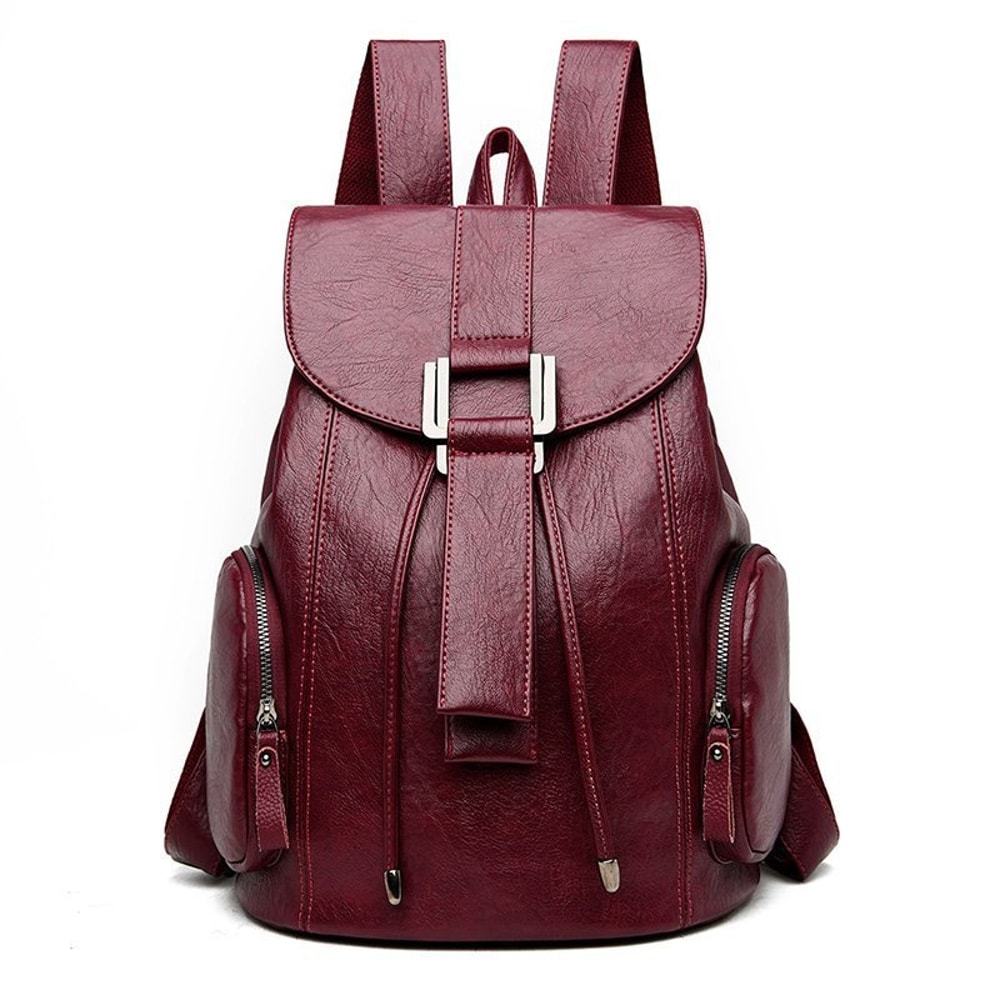 Anti Theft Soft Leather Travel Backpack For Women Large Capacity Stylish Daily Bag 0