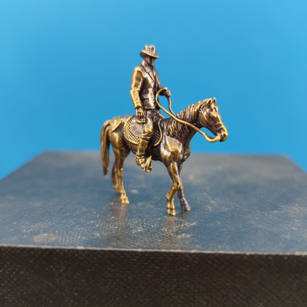 Vintage Brass Horse Figurine Miniature Desk Ornament For Home Car Bonsai Decor 1