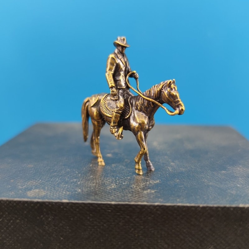 Vintage Brass Horse Figurine Miniature Desk Ornament For Home Car Bonsai Decor 1