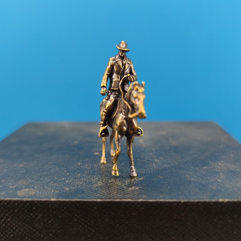 Vintage Brass Horse Figurine Miniature Desk Ornament For Home Car Bonsai Decor 2