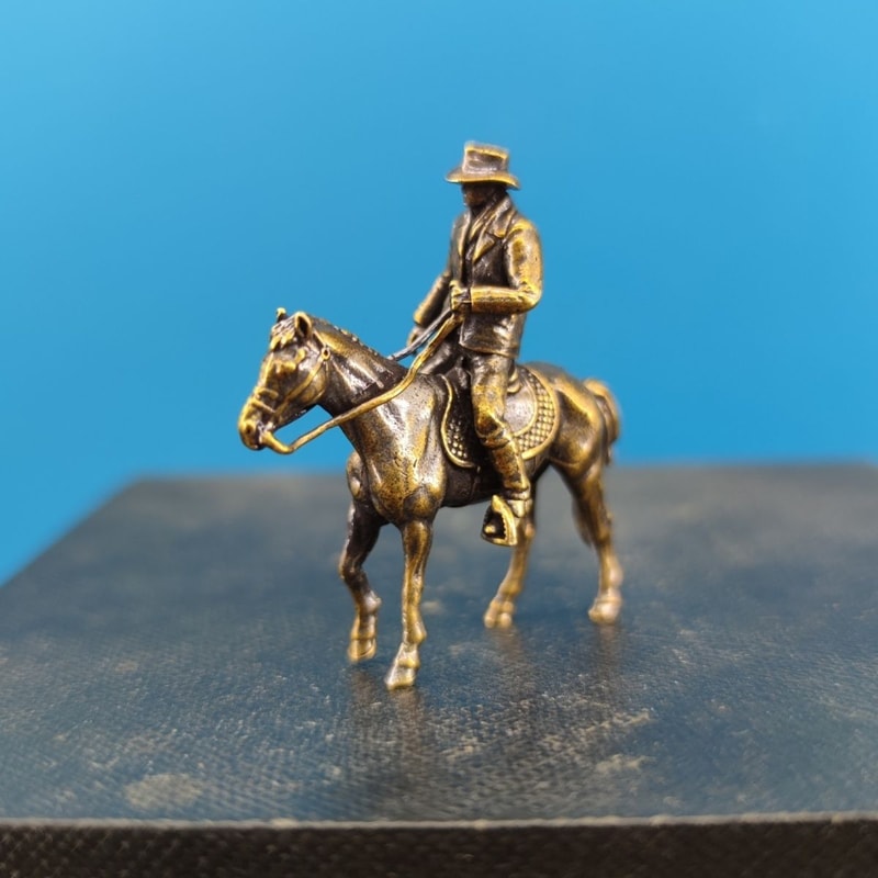 Vintage Brass Horse Figurine Miniature Desk Ornament For Home Car Bonsai Decor 3